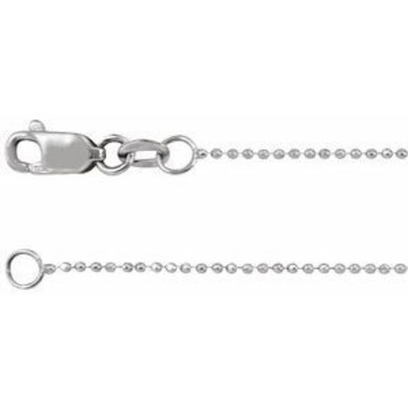 Kazi Luxury 14K White Gold 1 mm Diamond-Cut Bead 20